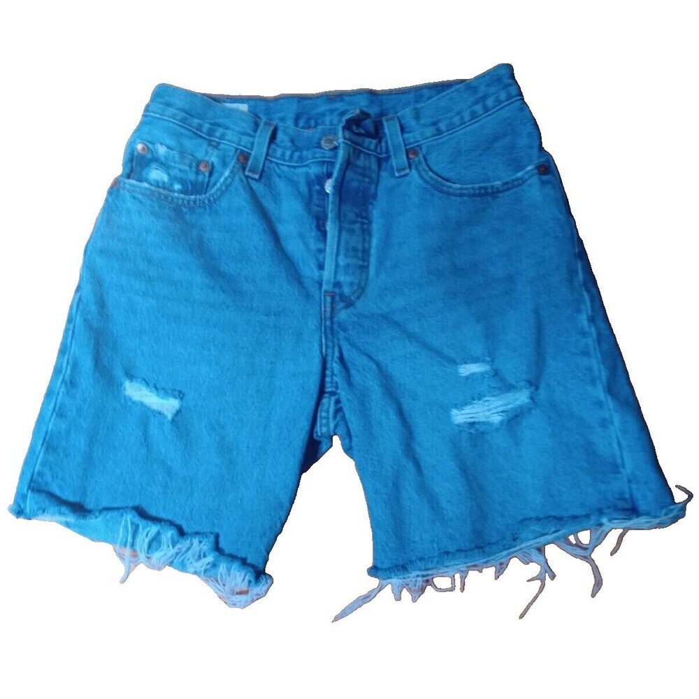 Levi's Blue Distressed Denim Jean Shorts